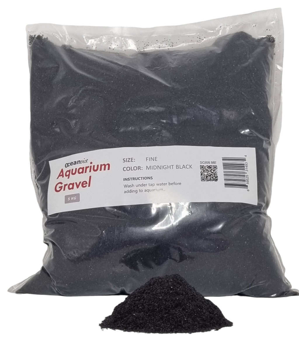 OceanSix Aquarium Gravel – Black (5kg) - Simply Aquatic