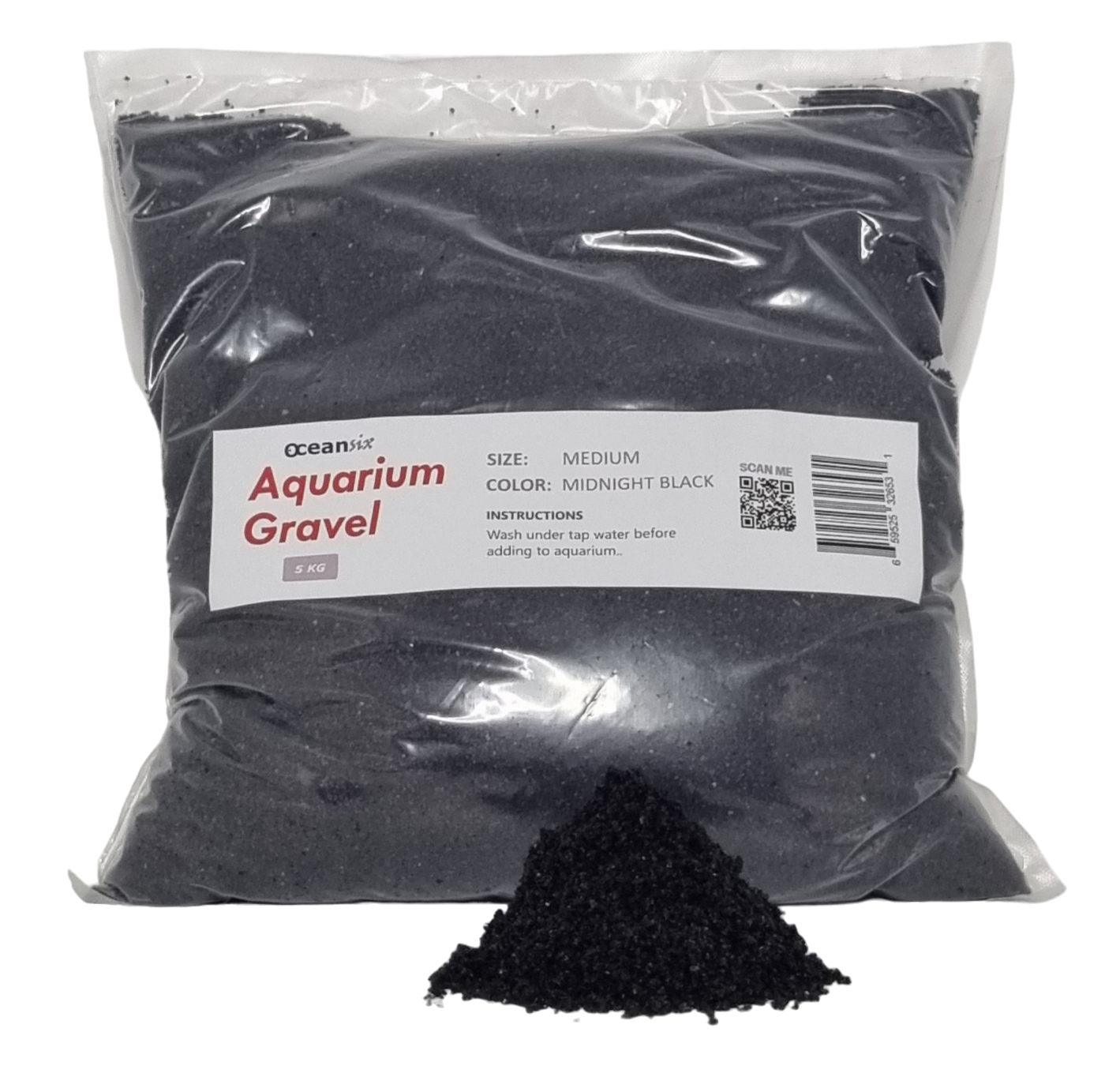 OceanSix Aquarium Gravel – Black (5kg) - Simply Aquatic
